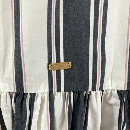 【中古品】【レディース】 BURBERRY バーバリー BLUE LABEL ブルーレーベル ストライプ柄 ノースリーブ ワンピース 168-260210-ky-14-fuzh サイズ：38 カラー：黒（グレー）/ホワイト 万代Net店