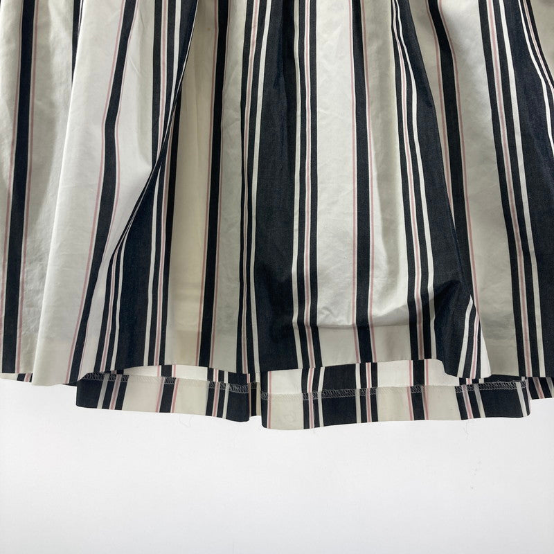 【中古品】【レディース】 BURBERRY バーバリー BLUE LABEL ブルーレーベル ストライプ柄 ノースリーブ ワンピース 168-260210-ky-14-fuzh サイズ：38 カラー：黒（グレー）/ホワイト 万代Net店