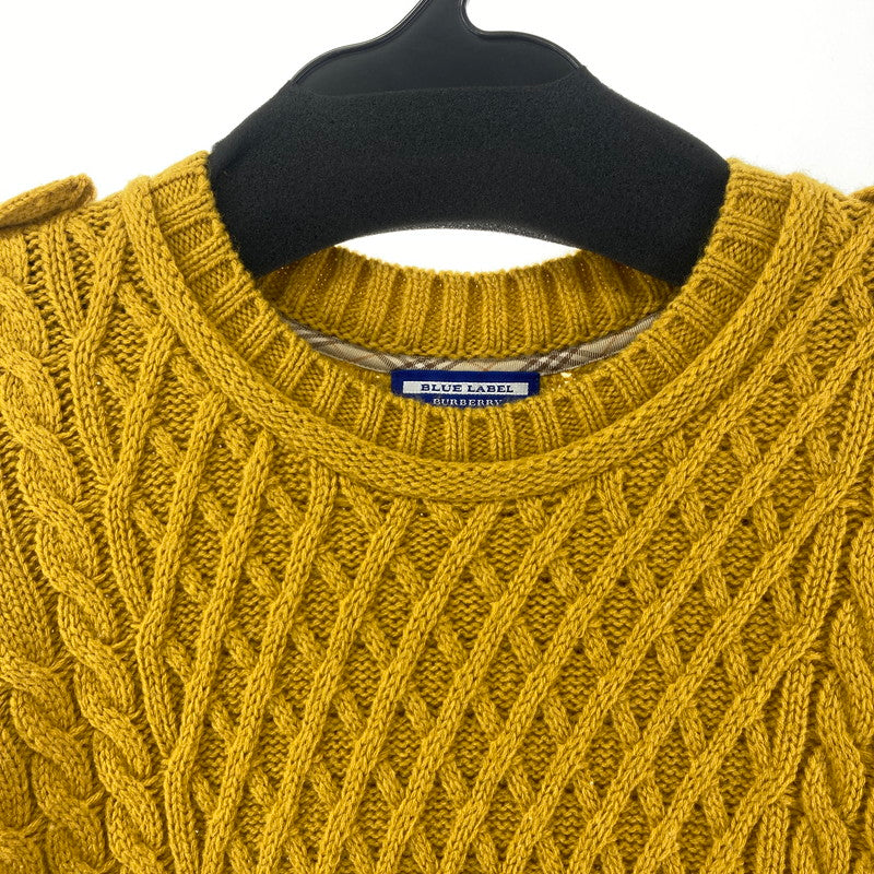 【中古品】【レディース】 BURBERRY バーバリー BLUE LABEL ブルーレーベル ニットワンピース 168-260210-ky-17-fuzh サイズ：38 カラー：マスタード 万代Net店