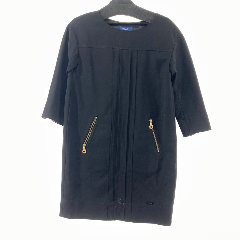【中古品】【レディース】 BURBERRY バーバリー BLUE LABEL ブルーレーベル 七分袖ワンピース 168-260210-ky-16-fuzh サイズ：38 カラー：ブラック 万代Net店