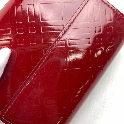 【中古品】 BURBERRY バーバリー 2つ折り財布 RED パテントレザー 箱有　※使用感有 2つ折り 財布 181-260729-io-31-fuzh 万代Net店