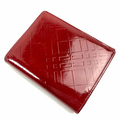 【中古品】 BURBERRY バーバリー 2つ折り財布 RED パテントレザー 箱有　※使用感有 2つ折り 財布 181-260729-io-31-fuzh 万代Net店