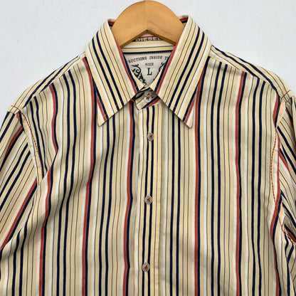 【中古品】【メンズ】 DIESEL ディーゼル 長袖シャツ トップス ブランド 古着 141-260523-gm-32-fuz サイズ：L カラー：イエロー 万代Net店