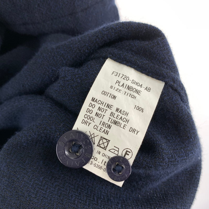 【中古品】【メンズ】 FAT エフエーティー FATYO3 刺繍ロゴ 長袖シャツ 142-261020-vt-86-fuzh サイズ：TITCH（M） カラー：ネイビー 万代Net店