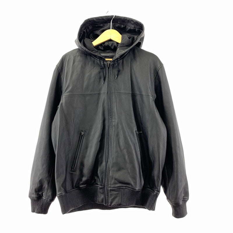 【中古品】【メンズ】 AVIREX アヴィレックス 783-4250022 LEATHER HOODIE JACKET レザー フーディー ジャケット 145-260303-ky-01-fuzh サイズ：XL カラー：ブラック 万代Net店