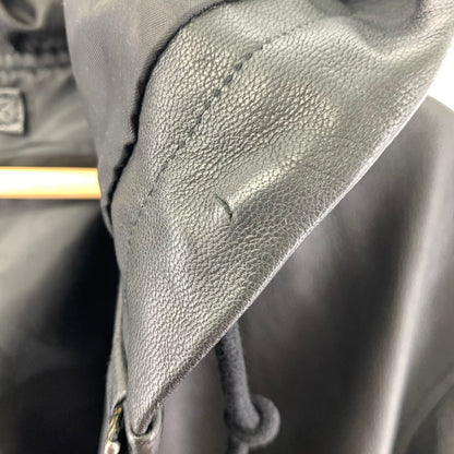 【中古品】【メンズ】 AVIREX アヴィレックス 783-4250022 LEATHER HOODIE JACKET レザー フーディー ジャケット 145-260303-ky-01-fuzh サイズ：XL カラー：ブラック 万代Net店