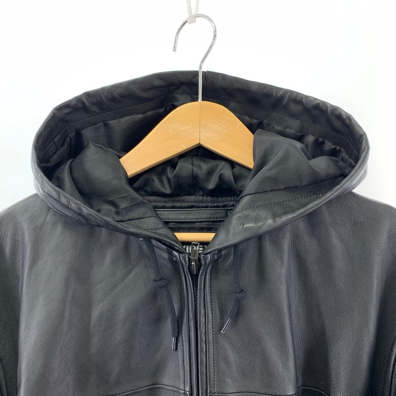 【中古品】【メンズ】 AVIREX アヴィレックス 783-4250022 LEATHER HOODIE JACKET レザー フーディー ジャケット 145-260303-ky-01-fuzh サイズ：XL カラー：ブラック 万代Net店
