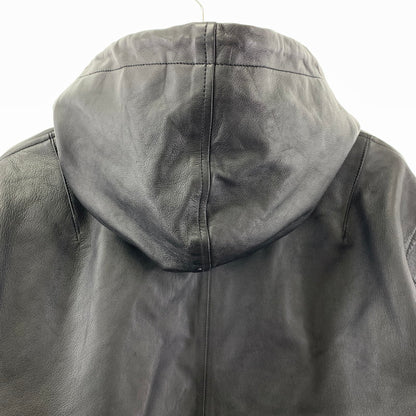 【中古品】【メンズ】 AVIREX アヴィレックス 783-4250022 LEATHER HOODIE JACKET レザー フーディー ジャケット 145-260303-ky-01-fuzh サイズ：XL カラー：ブラック 万代Net店