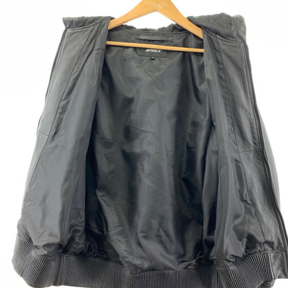 【中古品】【メンズ】 AVIREX アヴィレックス 783-4250022 LEATHER HOODIE JACKET レザー フーディー ジャケット 145-260303-ky-01-fuzh サイズ：XL カラー：ブラック 万代Net店