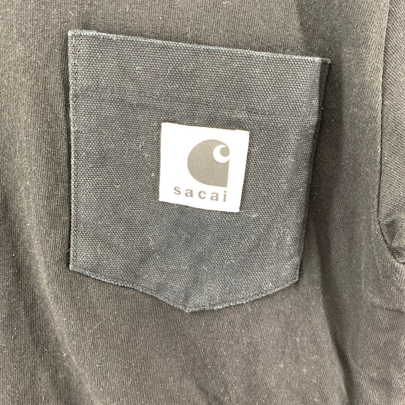 【中古品】【メンズ】 SACAI CARHARTT ポケットTシャツ サカイ カーハート 140-260303-ky-05-fuzh サイズ：1 カラー：ブラック 万代Net店