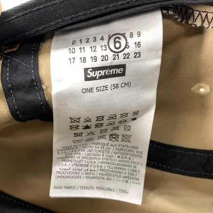 【中古美品】【メンズ】 SUPREME × MM6 シュプリーム エムエムシックス メゾンマルジェラ 24SS PAINTED CAMP CAP ペイント ペンキ加工 ボックスロゴ キャンプ キャップ 帽子 185-260301-mh-09-fuz カラー：ブラック 万代Net店