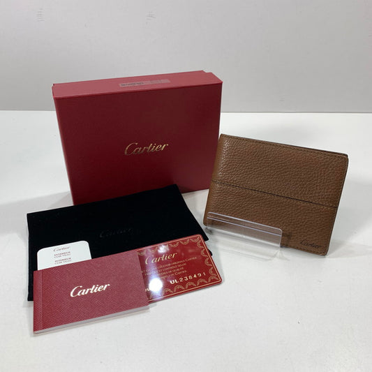 【中古品】【メンズ】 CARTIER カルティエ L3001162 2つ折り 財布 札入れ 折り財布 181-260301-mh-11-fuz カラー：ブラウン 万代Net店