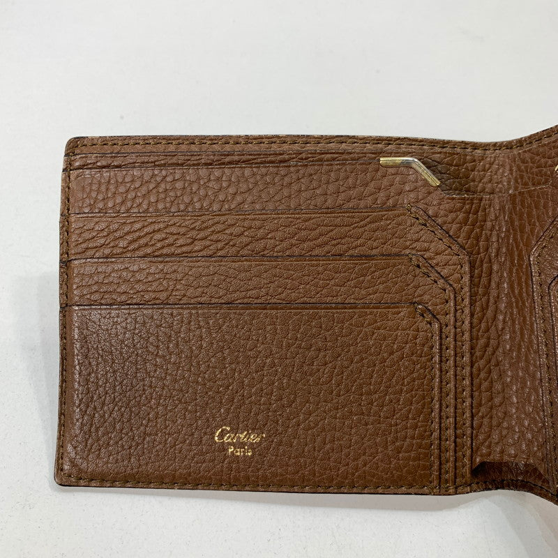 【中古品】【メンズ】 CARTIER カルティエ L3001162 2つ折り 財布 札入れ 折り財布 181-260301-mh-11-fuz カラー：ブラウン 万代Net店