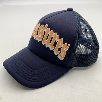 【中古品】【メンズ】 PLEASURES プレジャーズ キャップ ネイビー メッシュ 帽子 ※毛玉・使用感あり 185-260811-io-51-fuzh カラー：ネイビー 万代Net店