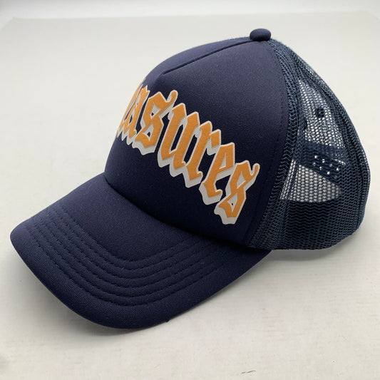 【中古品】【メンズ】 PLEASURES プレジャーズ キャップ ネイビー メッシュ 帽子 ※毛玉・使用感あり 185-260811-io-51-fuzh カラー：ネイビー 万代Net店