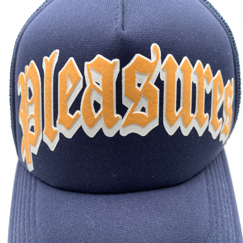 【中古品】【メンズ】 PLEASURES プレジャーズ キャップ ネイビー メッシュ 帽子 ※毛玉・使用感あり 185-260811-io-51-fuzh カラー：ネイビー 万代Net店