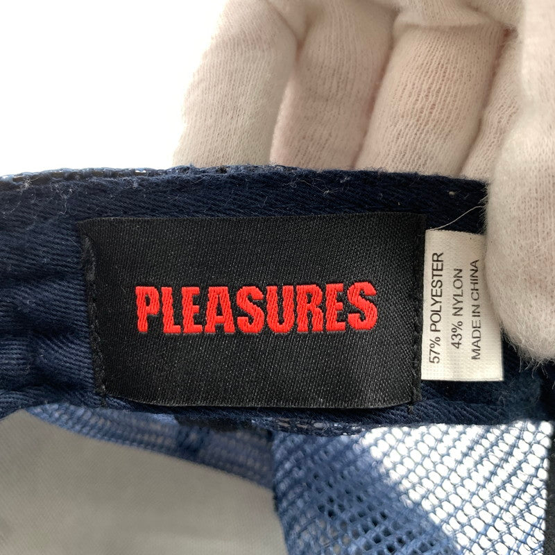 【中古品】【メンズ】 PLEASURES プレジャーズ キャップ ネイビー メッシュ 帽子 ※毛玉・使用感あり 185-260811-io-51-fuzh カラー：ネイビー 万代Net店