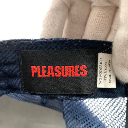 【中古品】【メンズ】 PLEASURES プレジャーズ キャップ ネイビー メッシュ 帽子 ※毛玉・使用感あり 185-260811-io-51-fuzh カラー：ネイビー 万代Net店