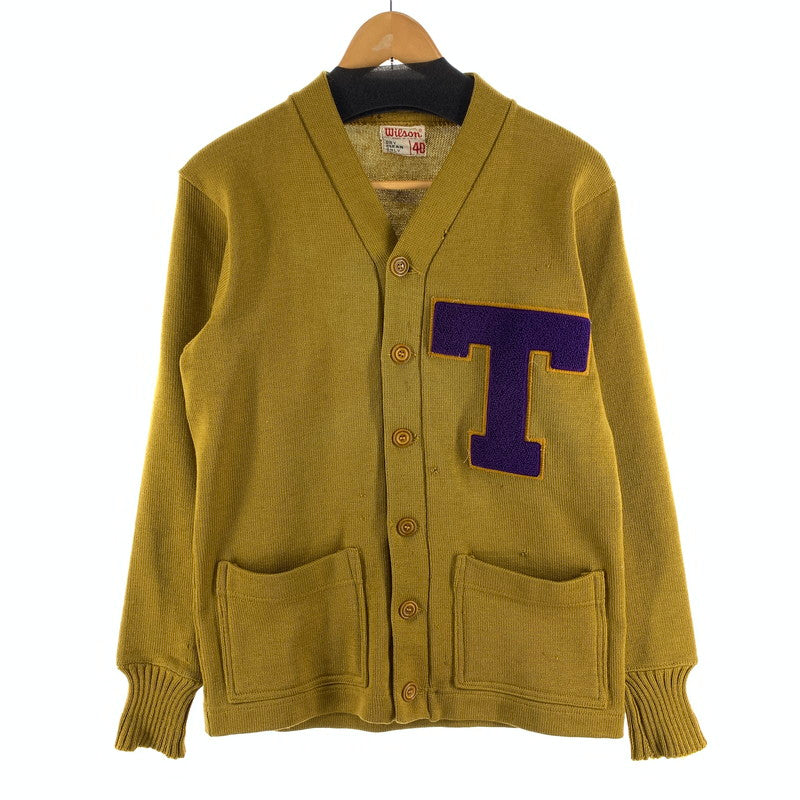 【中古品】【メンズ】 WILSON ウィルソン 60s 60年代 ニットカーディガン トップス ブランド 古着 145-260923-gm-15-fuzh サイズ：40 カラー：マスタード 万代Net店