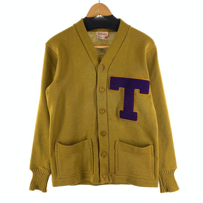 【中古品】【メンズ】 WILSON ウィルソン 60s 60年代 ニットカーディガン トップス ブランド 古着 145-260923-gm-15-fuzh サイズ：40 カラー：マスタード 万代Net店