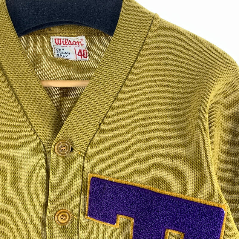 【中古品】【メンズ】 WILSON ウィルソン 60s 60年代 ニットカーディガン トップス ブランド 古着 145-260923-gm-15-fuzh サイズ：40 カラー：マスタード 万代Net店