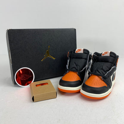 【中古美品】【キッズ】 NIKE ナイキ FD1413-008 TD JORDAN 1 RETRO HIGH OG ジョーダン 1 レトロ ハイ キッズ スニーカー シューズ 靴 173-260304-mh-07-fuz サイズ：13 カラー：オレンジ ブラック 万代Net店
