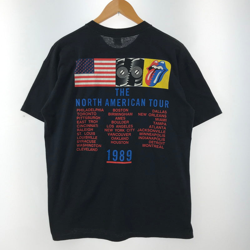 【中古品】【メンズ】 USED ROLLING STONES THE NORTH AMERICAN TOUR 1989 TEE ローリングストーンズ ツアー Tシャツ 半袖 トップス 古着 145-260309-mh-09-fuz サイズ：XL カラー：ブラック 万代Net店