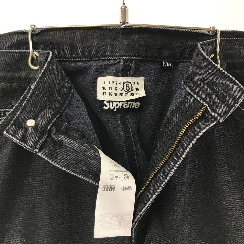 【中古品】【メンズ】 SUPREME × MM6 MAISON MARGIELA シュプリーム MM6 メゾン マルジェラ FOIL DOUBLE KNEE PAINTER PANT フォイル ダブルニー ペインター パンツ ボトムス 古着 149-260309-mh-10-fuz サイズ：W36 カラー：ブラック 万代Net店