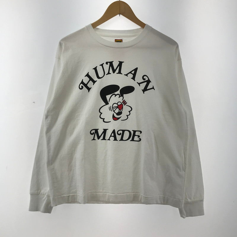 【中古品】【メンズ】 HUMAN MADE ヒューマンメイド GDC VALENTINE'S L S TEE ガールズドントクライ バレンタインズデイ ロゴ プリント 半袖 Tシャツ トップス 古着 140-260311-mh-13-fuz サイズ：L カラー：ホワイト 万代Net店