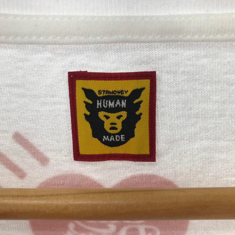 【中古品】【メンズ】 HUMAN MADE ヒューマンメイド GDC VALENTINE'S L S TEE ガールズドントクライ バレンタインズデイ ロゴ プリント 半袖 Tシャツ トップス 古着 140-260311-mh-13-fuz サイズ：L カラー：ホワイト 万代Net店