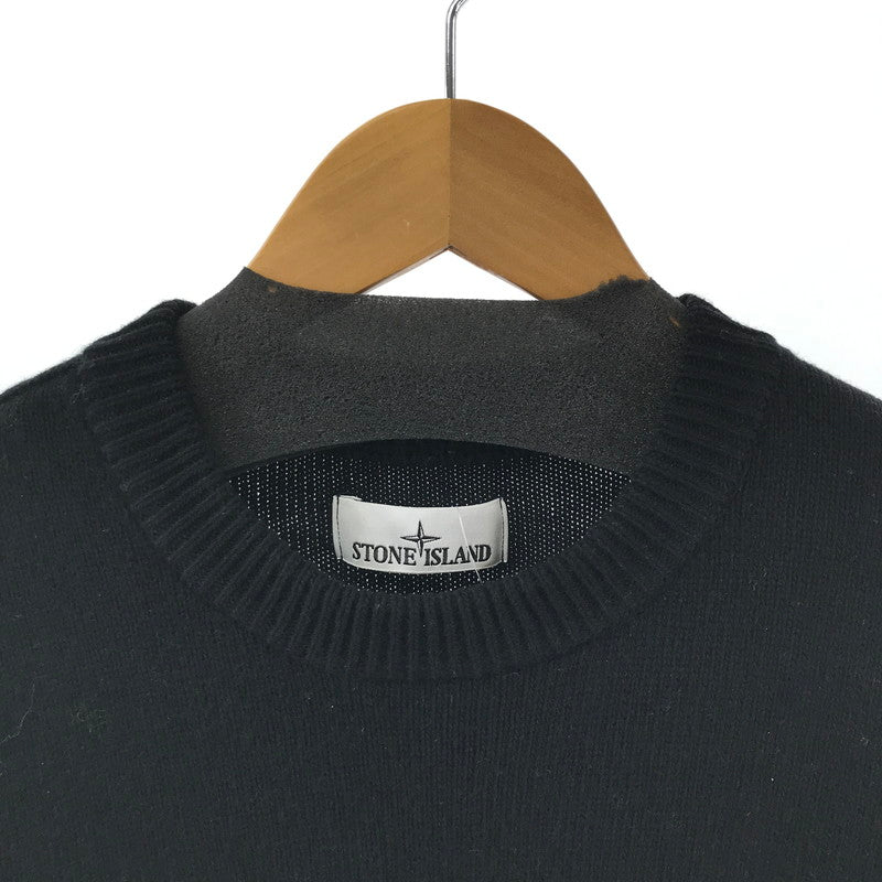 【中古品】【メンズ】 STONEISLAND ストーンアイランド 7915508A3 CREWNECK KNIT クルーネック ニット セーター トップス 古着 141-260309-mh-07-fuz サイズ：M カラー：ブラック 万代Net店