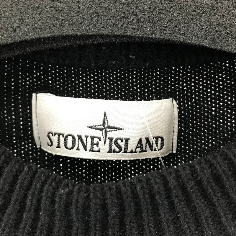【中古品】【メンズ】 STONEISLAND ストーンアイランド 7915508A3 CREWNECK KNIT クルーネック ニット セーター トップス 古着 141-260309-mh-07-fuz サイズ：M カラー：ブラック 万代Net店