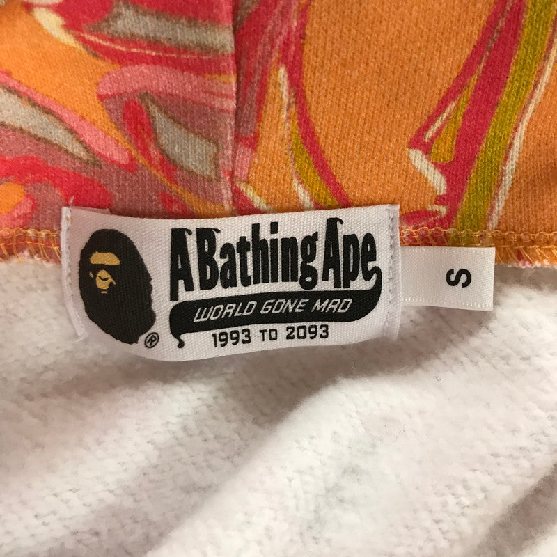 【中古品】【メンズ】 A BATHING APE アベイシングエイプ MARBLING CAMO SHARK RELAXED FIT FULL ZIP HOODIE マーブル カモ シャーク ジップ フーディ パーカー トップス 古着 142-260309-mh-06-fuz サイズ：S カラー：オレンジ 万代Net店
