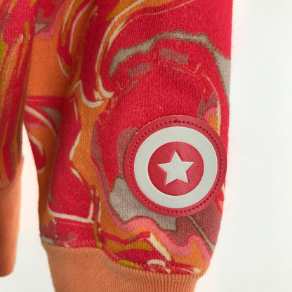 【中古品】【メンズ】 A BATHING APE アベイシングエイプ MARBLING CAMO SHARK RELAXED FIT FULL ZIP HOODIE マーブル カモ シャーク ジップ フーディ パーカー トップス 古着 142-260309-mh-06-fuz サイズ：S カラー：オレンジ 万代Net店