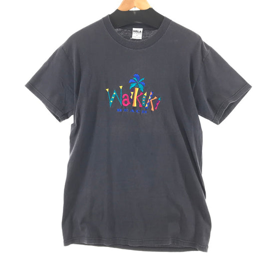 【中古品】【メンズ】 HRLA 半袖Tシャツ WAIKIKI 145-260416-ky-09-fuz サイズ：M カラー：ブラック 万代Net店