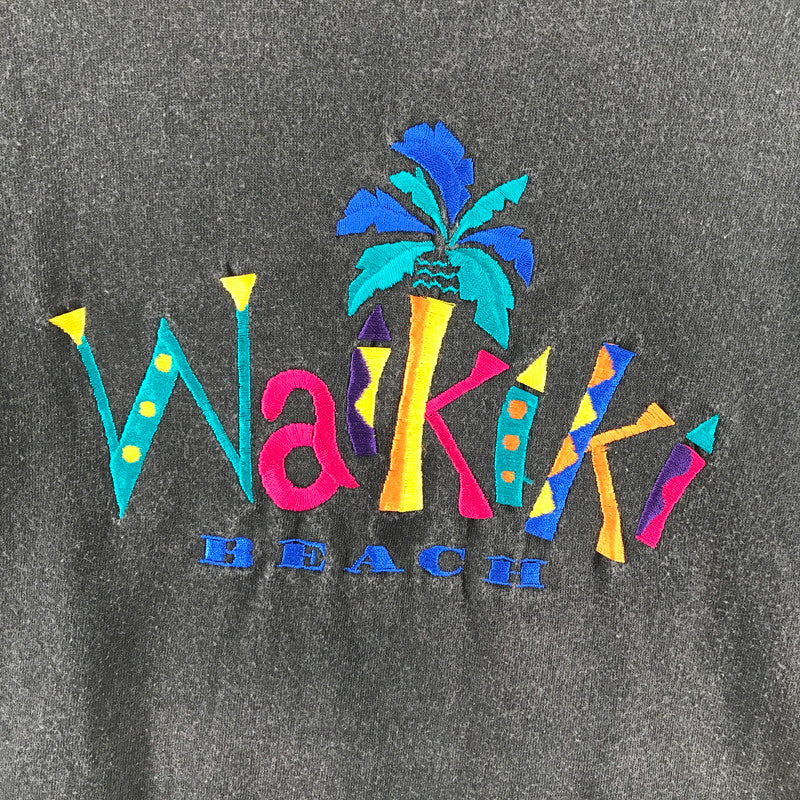 【中古品】【メンズ】 HRLA 半袖Tシャツ WAIKIKI 145-260416-ky-09-fuz サイズ：M カラー：ブラック 万代Net店