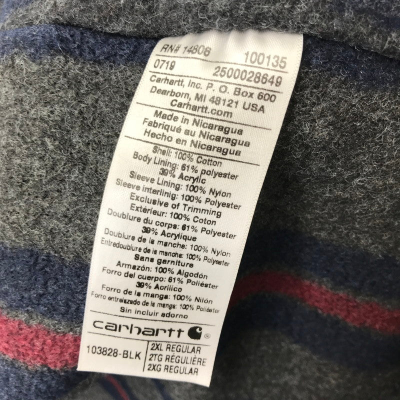 【中古品】【メンズ】 CARHARTT カーハート 103828 DUCK BLANKET DETROIT JACKET ダック生地 デトロイト ジャケット コート アウター 古着 145-260311-mh-09-fuz サイズ：2XL カラー：ブラック 万代Net店