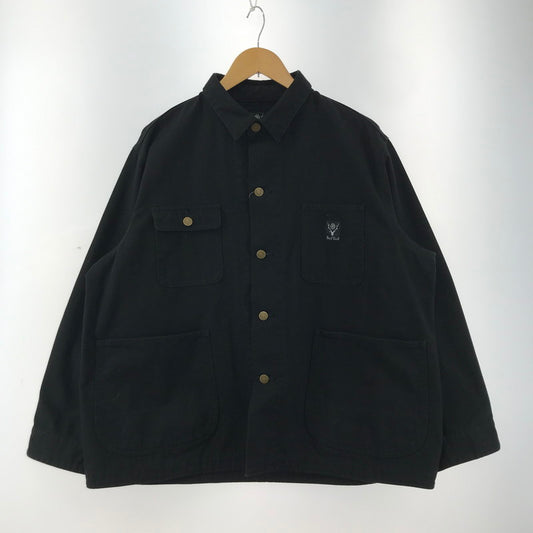 【中古品】【メンズ】 SOUTH2 WEST8 サウスツー ウエストエイト COVERALL-11.5OZ COTTON CANVAS カバーオール コットン キャンバス ジャケット コート アウター 古着 140-260311-mh-11-fuz サイズ：M カラー：ブラック 万代Net店