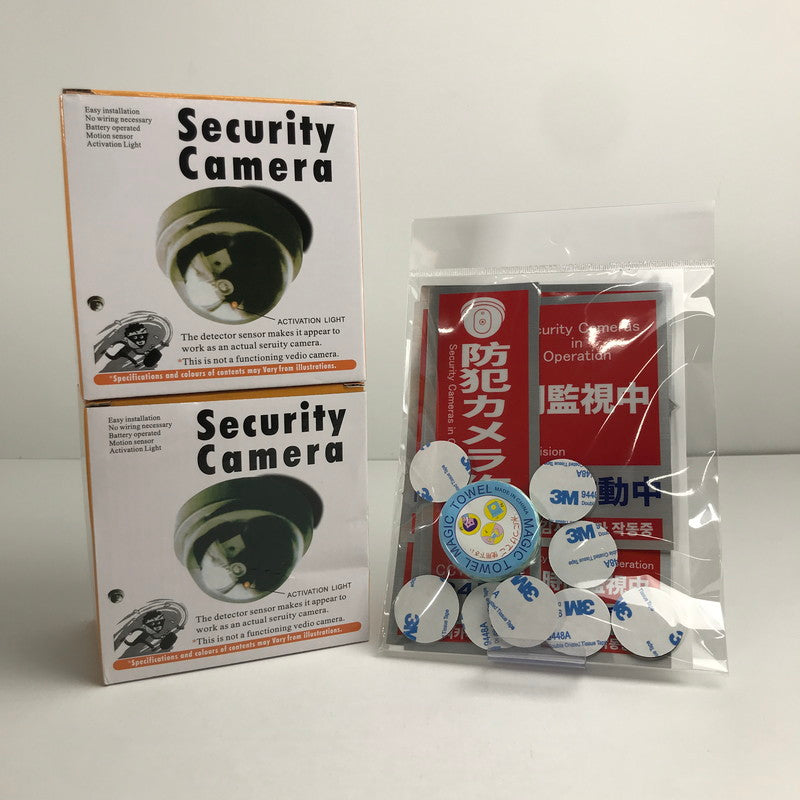 【現状渡し品】 Co-Goods ダミーカメラ 2コ セット セキュリティカメラ 防犯カメラ 防犯ステッカー シール 101-260314-mh-08-fuz 万代Net店