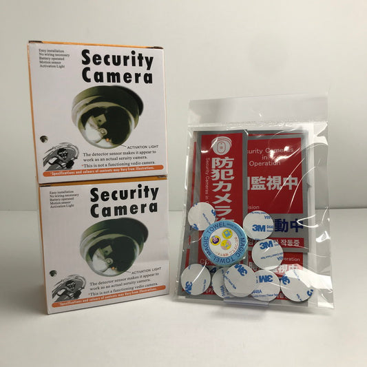【現状渡し品】 Co-Goods ダミーカメラ 2コ セット セキュリティカメラ 防犯カメラ 防犯ステッカー シール 101-260314-mh-08-fuz 万代Net店