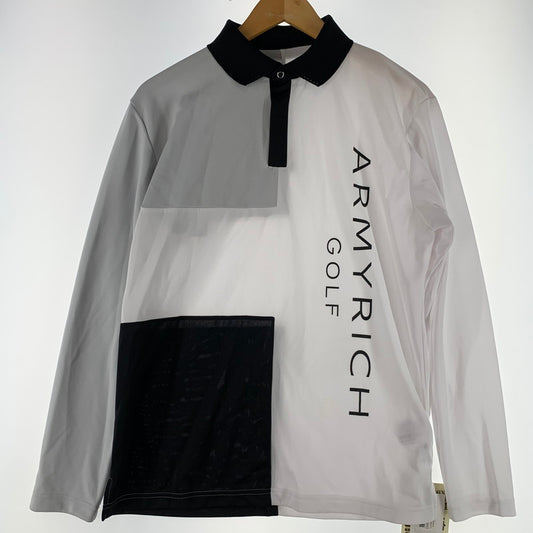 【中古品】【メンズ】 ARMYRICH アーミーリッチ　ゴルフウェア　長袖ポロシャツ 140-260427-nm-03-fuz サイズ：L カラー：ホワイト 万代Net店