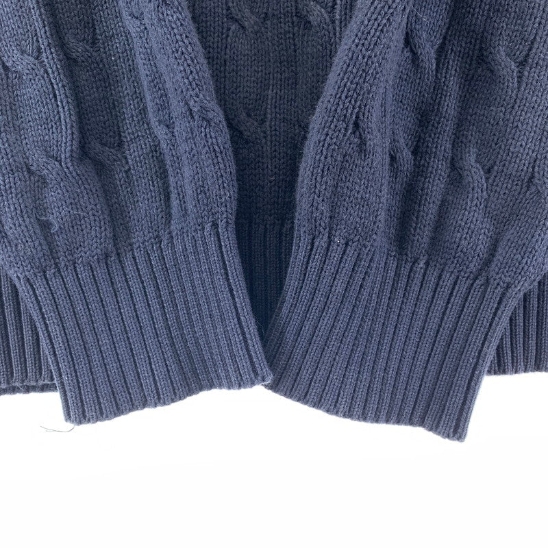 【中古品】【メンズ】 SUPREME シュプリーム S LOGO CABLE KNIT Sロゴ ケーブル ニット セーター トップス 古着 149-260318-mh-06-fuz サイズ：M カラー：ネイビー 万代Net店