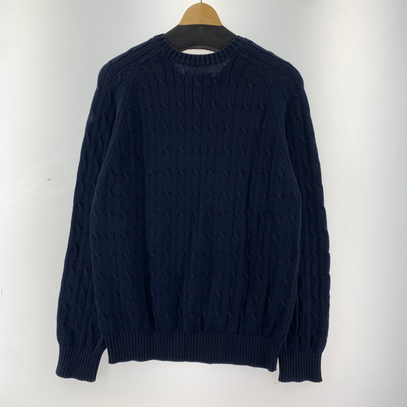 【中古品】【メンズ】 SUPREME シュプリーム S LOGO CABLE KNIT Sロゴ ケーブル ニット セーター トップス 古着 149-260318-mh-06-fuz サイズ：M カラー：ネイビー 万代Net店