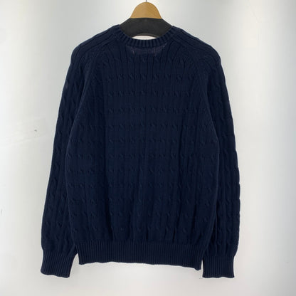 【中古品】【メンズ】 SUPREME シュプリーム S LOGO CABLE KNIT Sロゴ ケーブル ニット セーター トップス 古着 149-260318-mh-06-fuz サイズ：M カラー：ネイビー 万代Net店