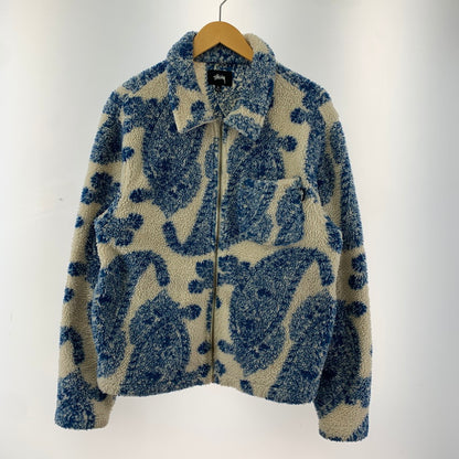 【中古品】【メンズ】 STUSSY ステューシー PAISLEY FULL ZIP SHERPA ペイズリー フルジップ シェルパ ジャケット コート アウター 古着 142-260318-mh-02-fuz サイズ：M カラー：ブルー 万代Net店