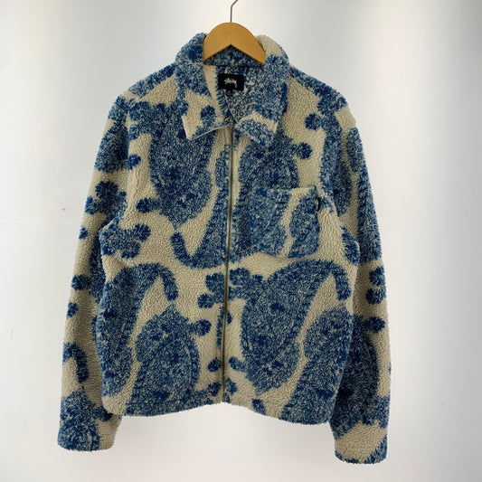 【中古品】【メンズ】 STUSSY ステューシー PAISLEY FULL ZIP SHERPA ペイズリー フルジップ シェルパ ジャケット コート アウター 古着 142-260318-mh-02-fuz サイズ：M カラー：ブルー 万代Net店
