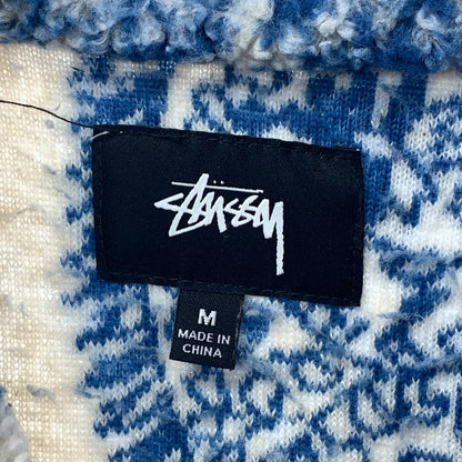 【中古品】【メンズ】 STUSSY ステューシー PAISLEY FULL ZIP SHERPA ペイズリー フルジップ シェルパ ジャケット コート アウター 古着 142-260318-mh-02-fuz サイズ：M カラー：ブルー 万代Net店