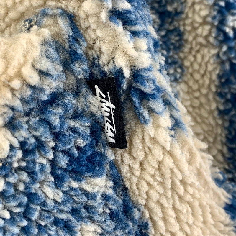 【中古品】【メンズ】 STUSSY ステューシー PAISLEY FULL ZIP SHERPA ペイズリー フルジップ シェルパ ジャケット コート アウター 古着 142-260318-mh-02-fuz サイズ：M カラー：ブルー 万代Net店