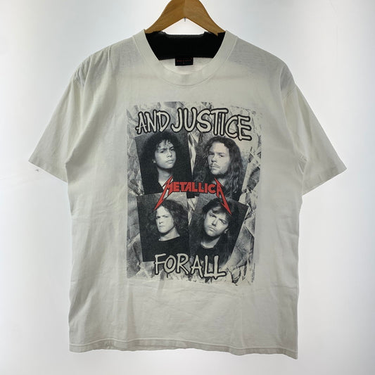 【中古品】【メンズ】 METALLICA AND JUSTICE メタリカ アンド ジャスティス FOR ALL S S SHIRT フォー オール バンド Tシャツ 半袖 トップス 古着 145-260318-mh-07-fuz サイズ：L カラー：ホワイト 万代Net店
