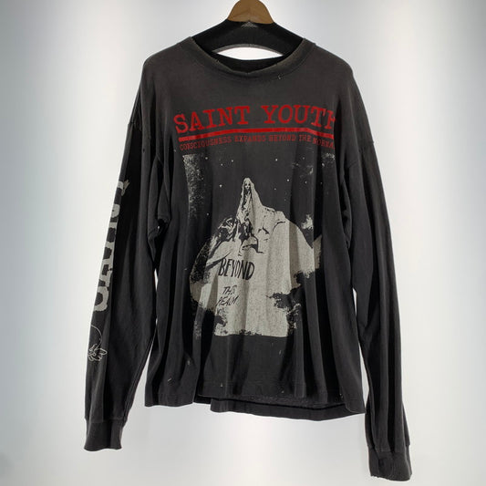 【中古品】【メンズ】 SAINT MICHAEL セントマイケル SM-HR1-0000-032 25AW SAINT YOUTH LS TEE Tシャツ BLACK SIZE:L 140-260729-mh-26-fuzh サイズ：L カラー：ブラック 万代Net店